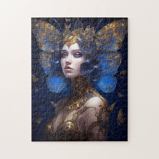 Blue Gold Fairy Fantasy Art Legpuzzel (Verticaal)