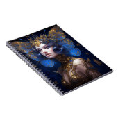 Blue Gold Fairy Fantasy Art Notitieboek (Rechterzijde)