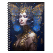 Blue Gold Fairy Fantasy Art Notitieboek (Voorkant)