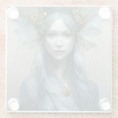 Blue Gold Fairy Fantasy Glazen Onderzetter (Achterkant)