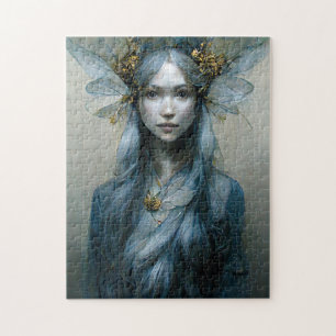 Blue Gold Fantasy Art Jigzaag Puzzle Legpuzzel