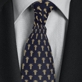 Blue & Gold Farmer Rancher Koe Hoofd Stropdas