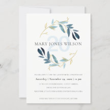 BLUE GOLD FAUNA WREATT ELK JAAR JUBILEUM KAART