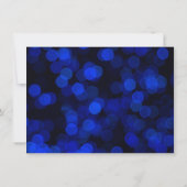 Blue Gold Faux Glitter Lights Sweet 16 Bedankkaart (Achterkant)
