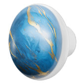 Blue Gold Faux Marble Orb Keramische Knop (Rechts)