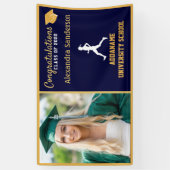 Blue Gold-felicitatieserver Afstuderen banner (Verticaal)