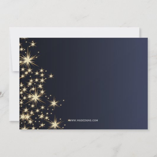 blue Gold Festive Corporate-feestdag Kaart (Achterkant)