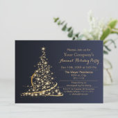blue Gold Festive Corporate-feestdag uitnodigen Kaart (Staand voorkant)