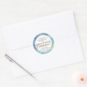 Blue & Gold First Heilige Communie Hartelijk dank Ronde Sticker (Envelop)