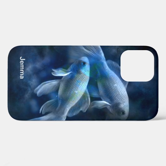 Blue Gold Fish op maat Case-Mate iPhone Case (Achterkant (horizontaal))