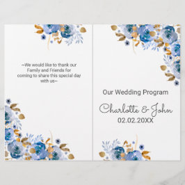 Blue Gold Floral Wedding