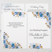 Blue Gold Floral Wedding (Voorkant / Achterkant)