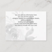 Blue Gold Floral Wedding Informatiekaartje (Achterkant)