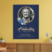 Blue Gold Floral - Welkomstfoto Canvas Afdruk (Insitu (Woonkamer))