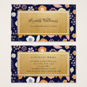 Blue Gold Florals Interior Designer Visitekaartjes (Voorkant /achterkant)