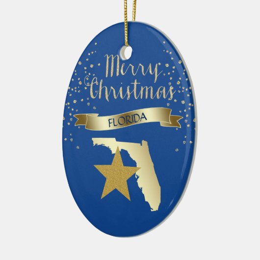 Blue Gold Florida Star Keramisch Ornament (Links)