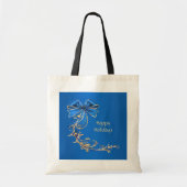 Blue Gold Flower Holiday Canvas tas (Voorkant)