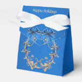 Blue Gold Flower Holiday Gift Box Bedankdoosjes (Voorkant Zijde)