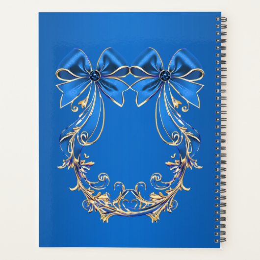 Blue Gold Flower Holiday Planner (Achterkant)
