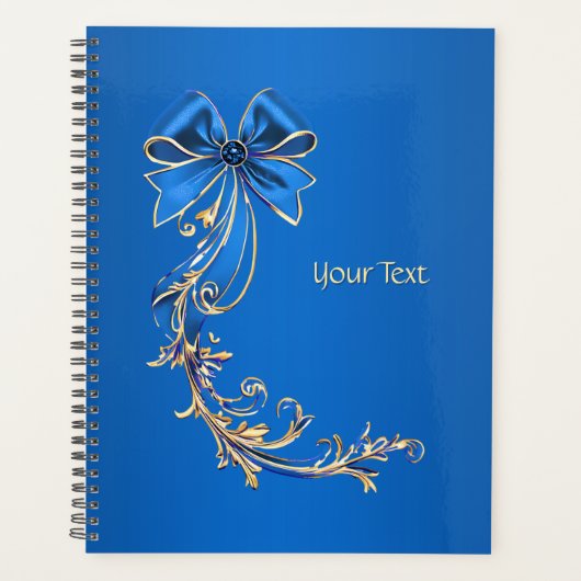 Blue Gold Flower Holiday Planner (Voorkant)