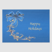 Blue Gold Flower Holiday Tissuepapier (Voorkant)