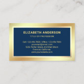 Blue Gold Foil Confetti Feather  Quill Pen Visitekaartje (Achterkant)