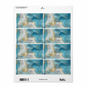 Blue Gold Foil Cosmetics or Dropper Bottle Label (Full Sheet)