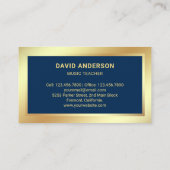 Blue Gold Foil Gitaar Muziek Leraar Gitarist Visitekaartje (Achterkant)