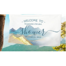 Blue Gold Foil Mountain Vrijgezellenfeest Welkomst