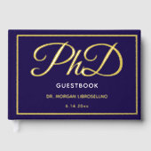 Blue Gold Foil PhD-Afstuderen Gastenboek (Voorkant)