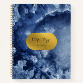 Blue Gold Foil Zee Crystals Signature Recipe Notitieboek