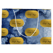 Blue Gold Foil Zee Crystals Signature Script Groot Cadeauzakje (Achterkant)