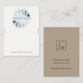 BLUE GOLD FOLIAGE MONOGRAM KETTING DISPLAY LOGO VISITEKAARTJE