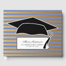 Blue Gold Front Striped Gradup Cap Gastenboek