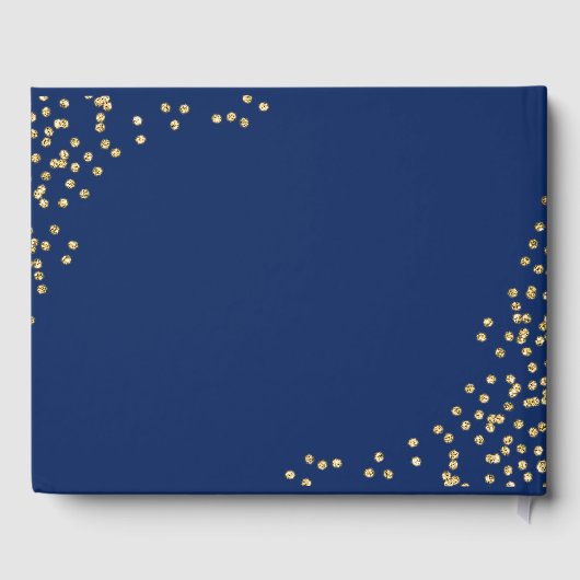 Blue Gold Funeral Condolence | Foto Memorial Gastenboek (Achterkant)