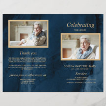 Blue & Gold Funeral Program | Dienstenvolgorde