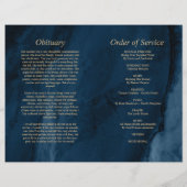 Blue & Gold Funeral Program | Dienstenvolgorde (Achterkant)