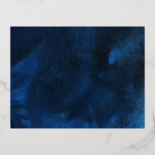 Blue Gold Galaxy Agate Wedding RSVP Folie Uitnodiging Briefkaart (Achterkant)