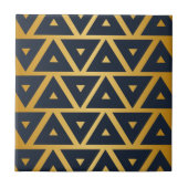 Blue Gold Geometric patroon Tegeltje (Voorkant)