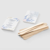 Blue Gold Geometric Pink Floral Wedding Programs Handwaaier (Niet-gemonteerd)