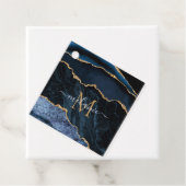 Blue Gold Gift Labels met aangepaste letter Jouw n (In situ)