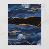 Blue Gold Glitter Agate Wedding Uitnodiging (Achterkant)