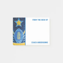 Blue Gold Glitter Amerikaanse Football Coach Vader