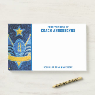 Blue Gold Glitter Amerikaanse Football Coach Vader Post-it® Notes