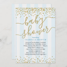 Blue & Gold Glitter Baby shower voor jongens