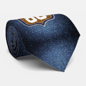 Blue & Gold Glitter Football Player Team Spirit Stropdas (Opgerold)