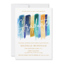 Blue & Gold Glitter Graduation Party