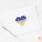 Blue, Gold Glitter LOOK Snowflake Wedding Sticker (Envelop)