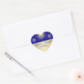 Blue, Gold Glitter LOOK Snowflake Wedding Sticker (Envelop)