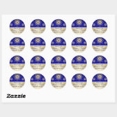 Blue, Gold Glitter LOOK Snowflake Wedding Sticker (Vel)